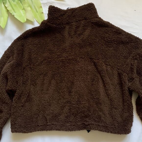 🌟nwt ZAFUL Half Zip Plush Cropped Sweatshirt🌟 - Picture 12 of 12